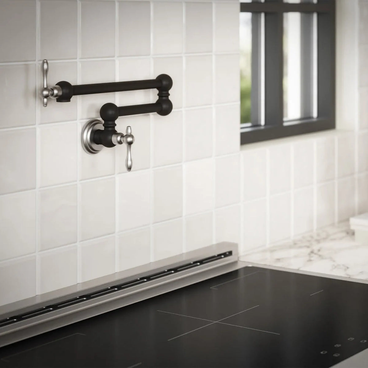 ZLINE Autograph Edition Rembrandt Pot Filler in Matte Black and Brushed Nickel (REM-FPF-ZMBBN)