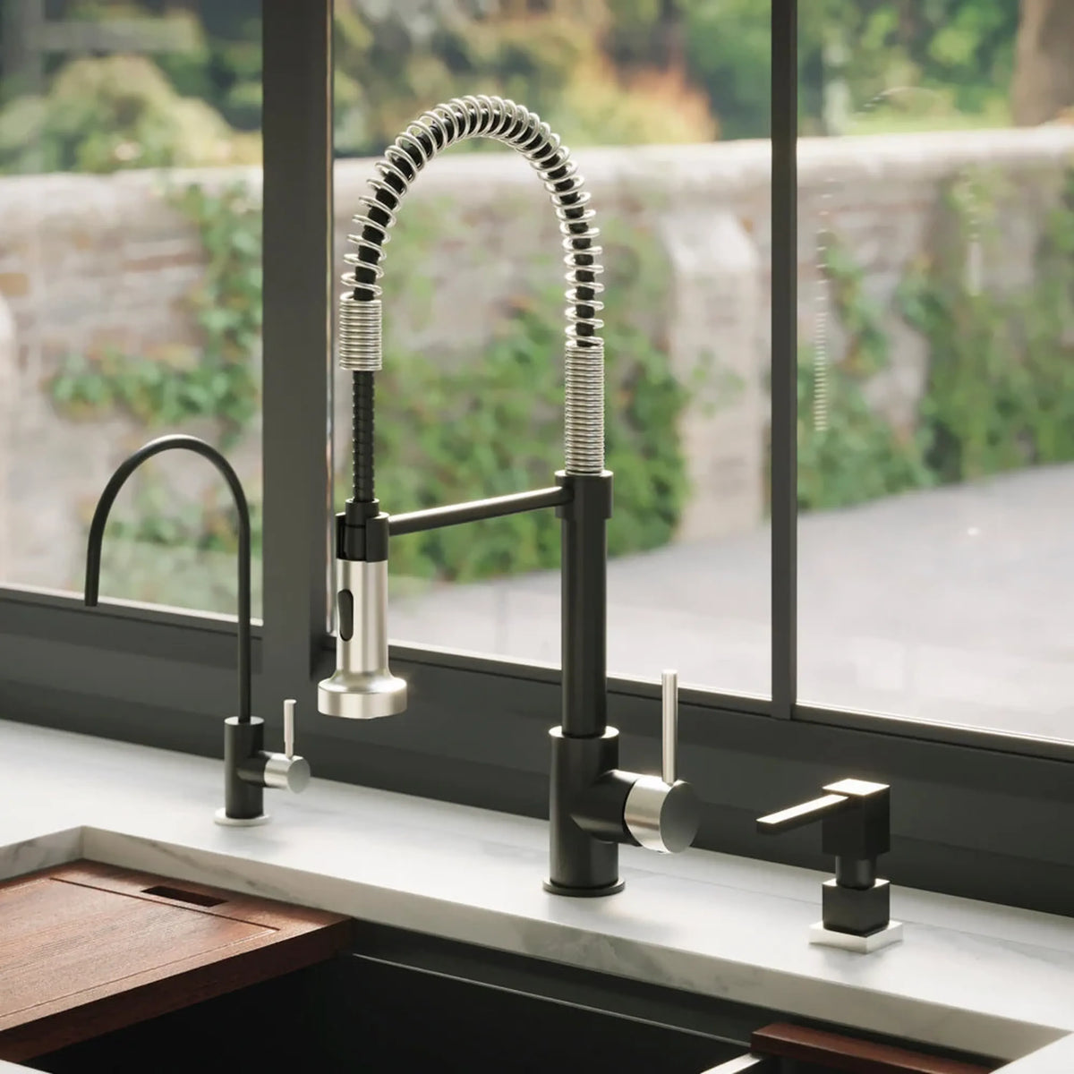 ZLINE Autograph Edition Faucet Soap Dispenser in Matte Black and Brushed Nickel (FSD-ZMBBN)