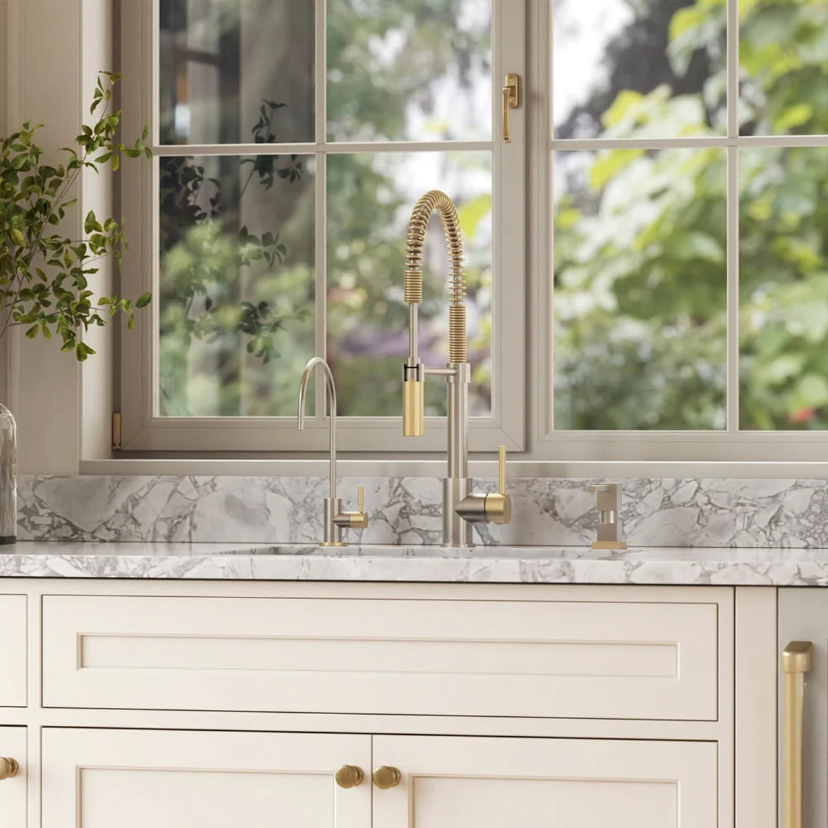 ZLINE Autograph Edition Faucet Soap Dispenser in Brushed Nickel and Champagne Bronze (FSD-ZBNCB)