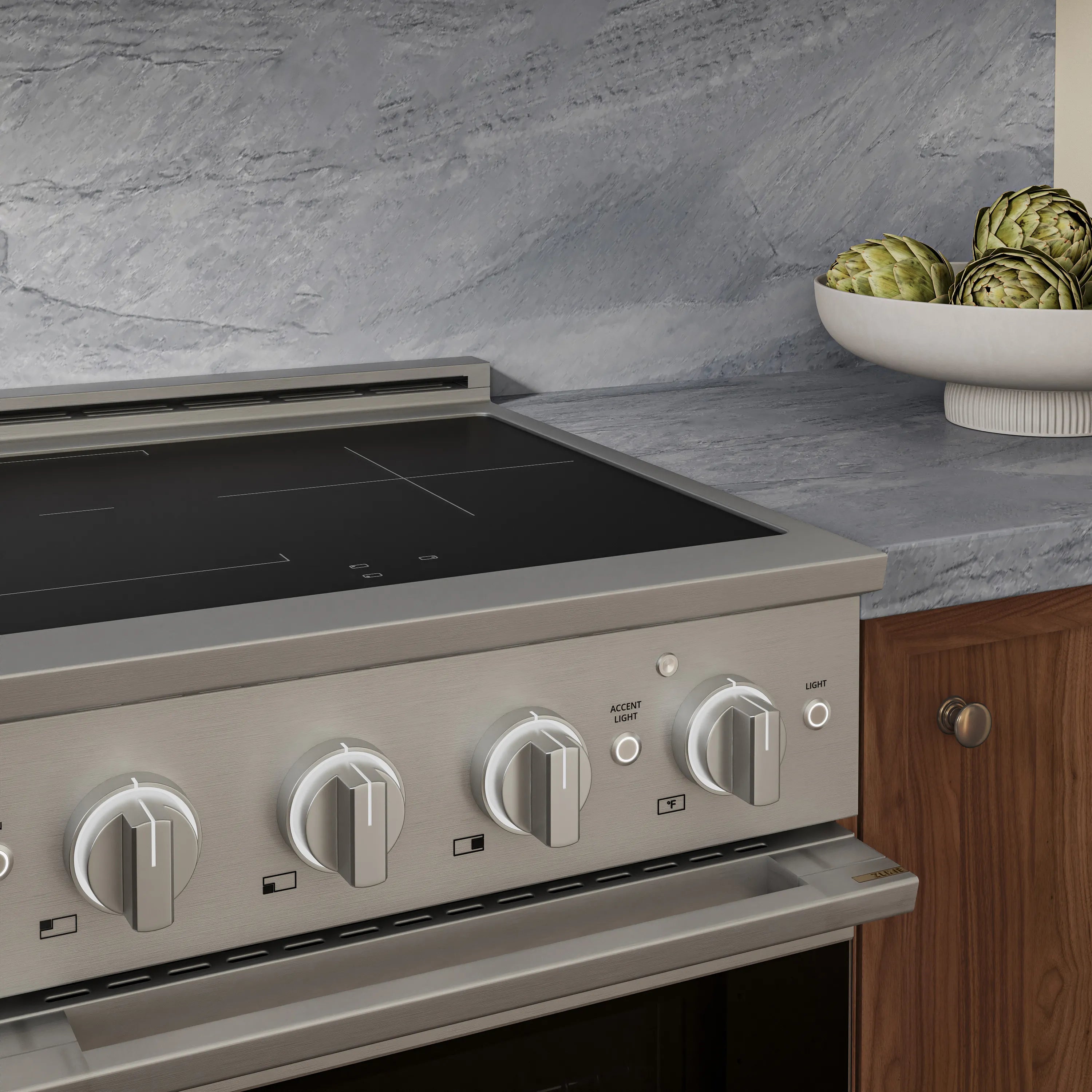 ZLINE 24-Inch 3.2 cu. ft. Marino Induction Range with 3 Element Cooktop and Electric Convection Oven in Stainless Steel (MINR24)