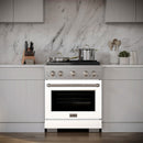 ZLINE 30-Inch 4.2 cu. ft. Paramount Gas Range with 4 Burner DuoPro™ Cooktop and Convection Gas Oven with White Matte Door (PSGR-WM-30)