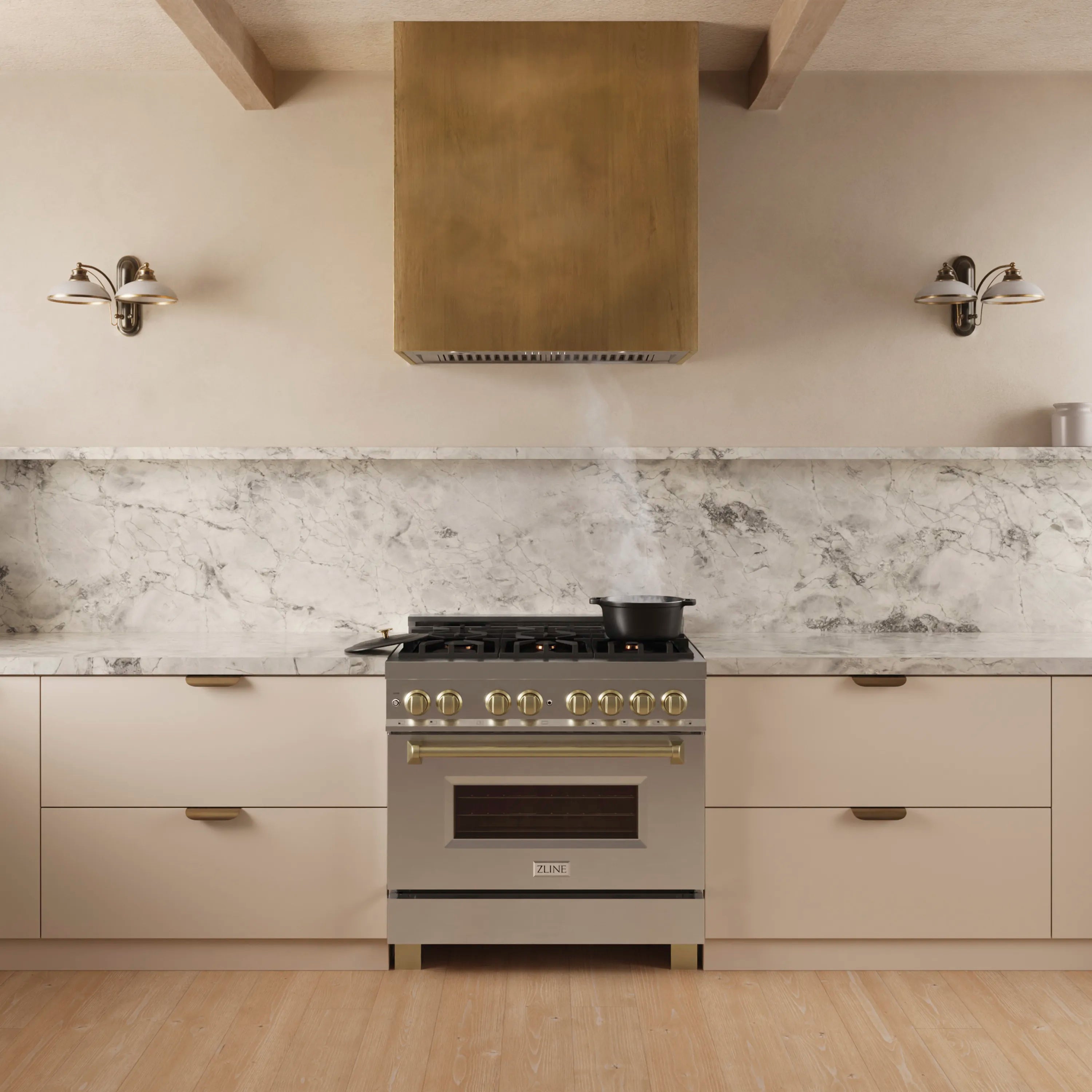Stainless steel range hood insert with chimney vent and front knob panel