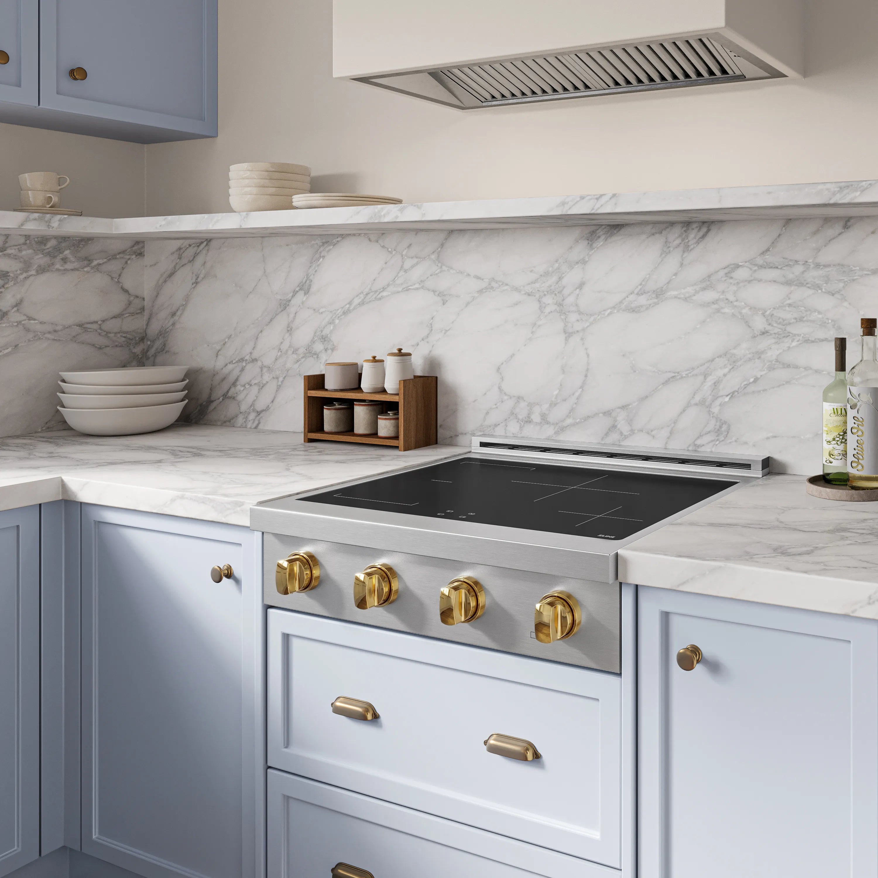 ZLINE Autograph Edition 30-Inch Paramount Induction Rangetop with 4 Element Cooktop in Stainless Steel and Polished Gold Accents (SINRTZ-30-G)