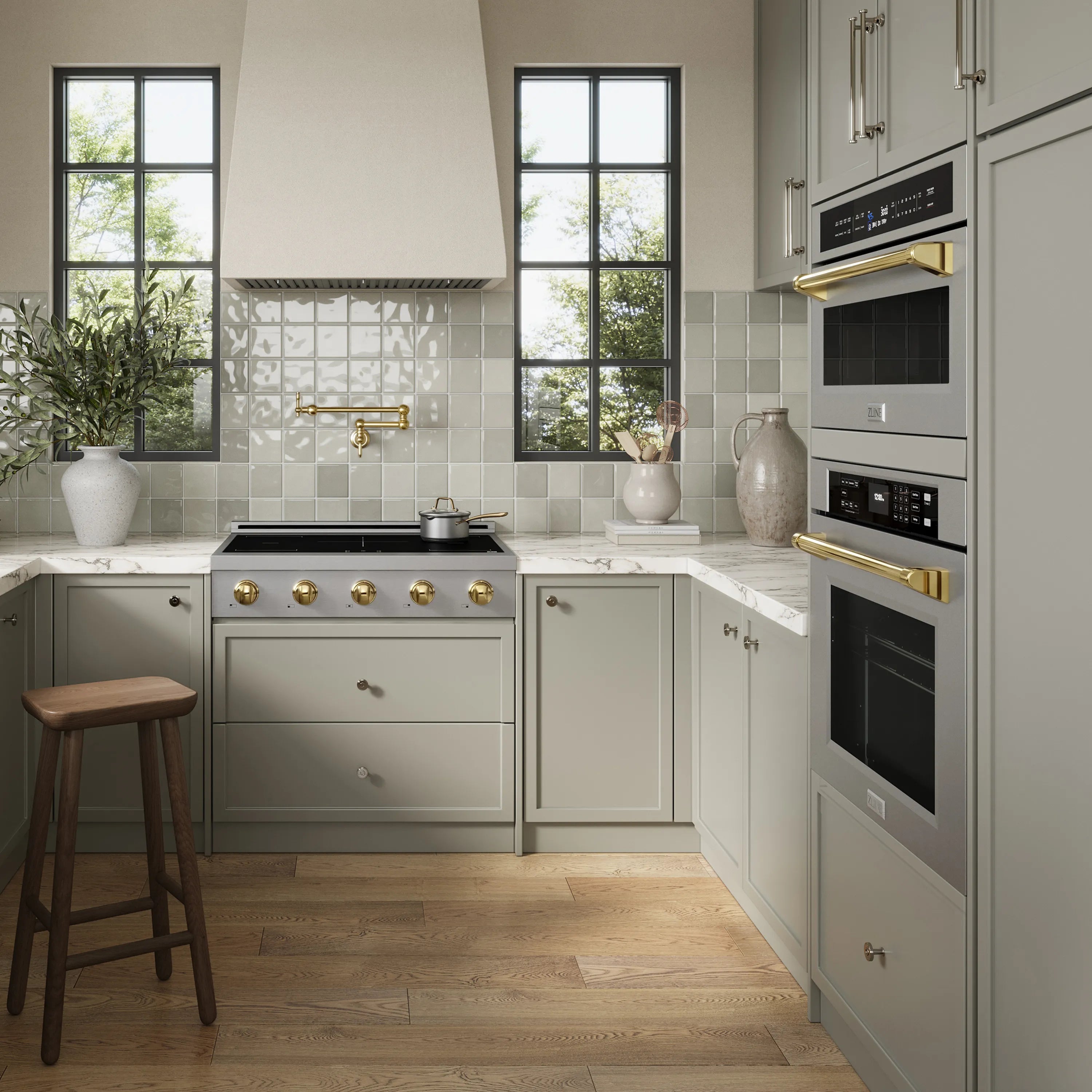 ZLINE Autograph Edition 36-Inch Paramount Induction Rangetop with 5 Element Cooktop in Stainless Steel and Polished Gold Accents (SINRTZ-36-G)