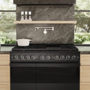 ZLINE 48-Inch 6.7 Cu. Ft. Marino Double Oven Dual Fuel Range with 8 Burner Gas Cooktop in Black Stainless Steel (MDRB-48)