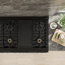 ZLINE 48-Inch 6.7 Cu. Ft. Marino Double Oven Gas Range with 8 Burner Cooktop in Black Stainless Steel (MGRB-48)