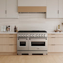 ZLINE 48-Inch 6.7 Cu. Ft. Classic Gas Range with 8 Burner DuoPro™ Cooktop and Dual Ovens in Stainless Steel (PCGR48)