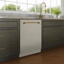 ZLINE Autograph Edition 24-Inch 3rd Rack Top Touch Control  Dishwasher in Stainless Steel with Champagne Bronze Handle, 45 dBa (DWMTZ-304-24-CB)