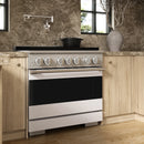 ZLINE 36-Inch 5.2 Cu. Ft. Marino Gas Range with 6 Burner Cooktop and Convection Gas Oven in Stainless Steel with White Matte Door (MGR-WM-36)