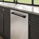 ZLINE Autograph Edition 24-Inch 3rd Rack Top Control Tall Tub Dishwasher in Stainless Steel with Matte Black Handle, 45 dBa (DWMTZ-304-24-MB)