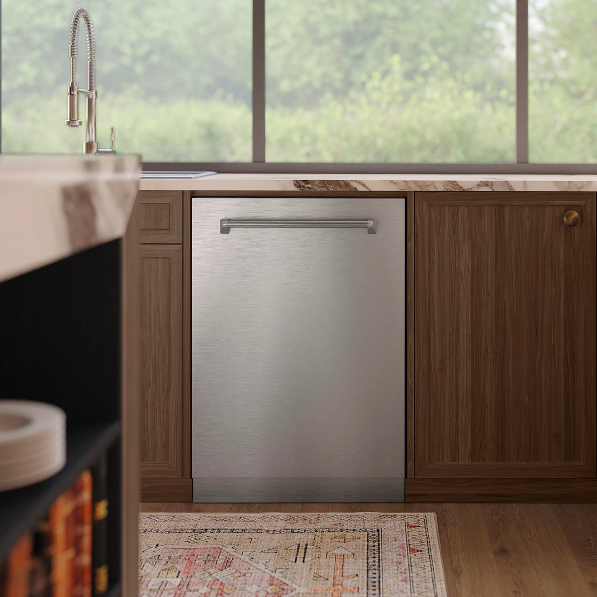 ZLINE 24-Inch Monument Series 3rd Rack Top Touch Control Dishwasher in Stainless Steel with Stainless Steel Tub, 44dBa