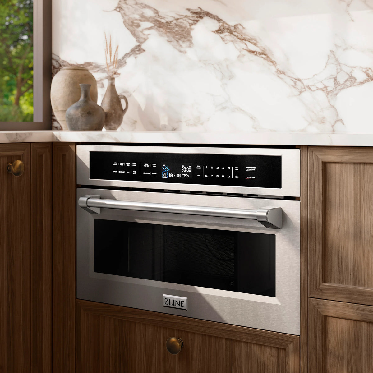 ZLINE 30-Inch Built-in 1.6 cu ft. Convection Microwave Oven in Stainless Steel with Speed and Sensor Cooking (MWO-30)