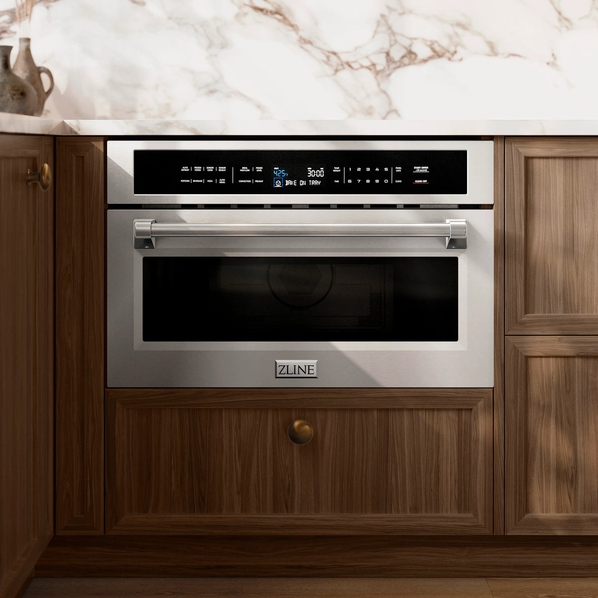 ZLINE 30-Inch Built-in 1.6 cu ft. Convection Microwave Oven in Stainless Steel with Speed and Sensor Cooking (MWO-30)
