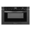 ZLINE 5-Piece Appliance Package - 48-Inch Dual Fuel Range, Refrigerator with Water Dispenser, Convertible Wall Mount Hood, Microwave Drawer, and 3-Rack Dishwasher in Black Stainless Steel
