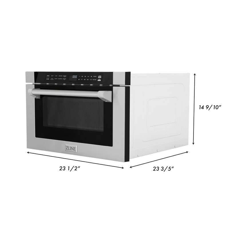 ZLINE 5-Piece Appliance Package - 30-Inch Induction Range, Wall Mount Range Hood, French Door Refrigerator, Dishwasher, and 24-Inch Microwave Drawer in Stainless Steel