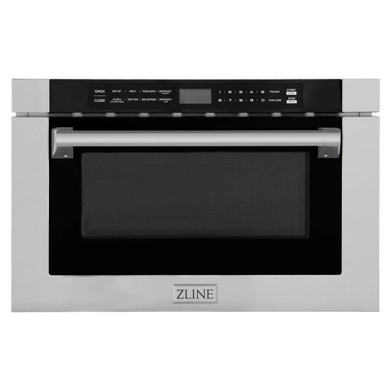 ZLINE 5-Piece Appliance Package - 36-Inch Induction Range, Wall Mount Range Hood, French Door Refrigerator, Dishwasher, and 24-Inch Microwave Drawer in Stainless Steel