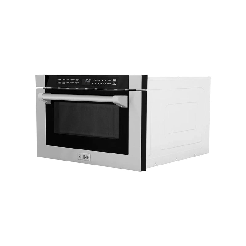 ZLINE 5-Piece Appliance Package - 36-Inch Dual Fuel Range, Hood, Refrigerator, Dishwasher, and Microwave Drawer in Stainless Steel