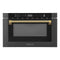 ZLINE Autograph Edition 24-Inch 1.2 cu. ft. Built-in Microwave Drawer in Black Stainless Steel with Gold Accents (MWDZ-1-BS-H-G)