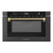 ZLINE Autograph 24-Inch Microwave Drawer in Black Stainless Steel and Champagne Bronze Helix Handle (MWDZ-1-BS-H-KCB)