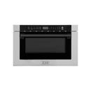 ZLINE 5-Piece Appliance Package - 30-Inch Dual Fuel Range, Hood, Refrigerator with Water Dispenser, Dishwasher, and Microwave Drawer in Stainless Steel with Matte Black Accents