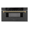 ZLINE Autograph 30-Inch Microwave Drawer in Black Stainless Steel and Champagne Bronze Helix Handle (MWDZ-30-BS-KCB)