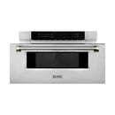 ZLINE Autograph 30-Inch Microwave Drawer in Stainless Steel and Polished Nickel Helix Handle (MWDZ-30-KPN)