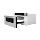 ZLINE Autograph 30-Inch Microwave Drawer in Stainless Steel and Polished Nickel Helix Handle (MWDZ-30-KPN)