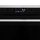 Microwave oven control panel with digital display and Bake on Tray indicator