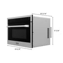 Microwave oven side view with exterior dimensions