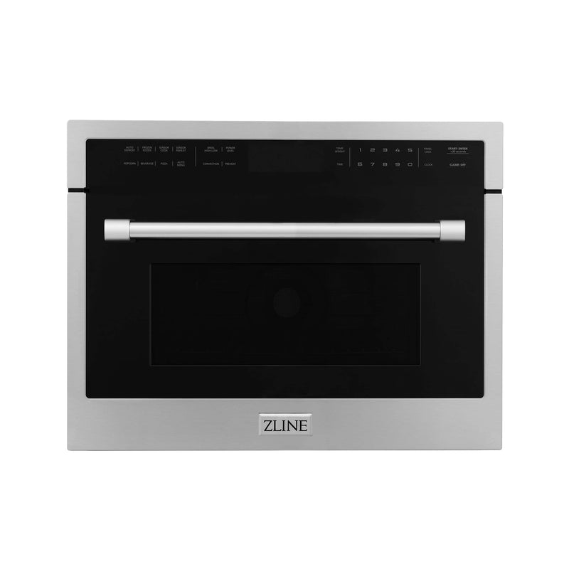 ZLINE 5-Piece Appliance Package - 30-Inch Induction Range, Wall Mount Range Hood, Refrigerator with Water Dispenser, Dishwasher, and 24-Inch Microwave Oven in Stainless Steel