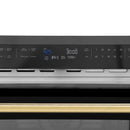 ZLINE Autograph Edition 24-Inch 1.6 cu ft. Built-in Convection Microwave Oven in Black Stainless Steel with Gold Accents (MWOZ-24-BS-G)