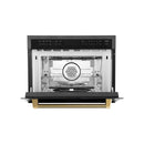 ZLINE Autograph 24-Inch Microwave Oven in Black Stainless Steel and Polished Gold Helix Handle (MWOZ-24-BS-KG)