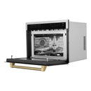ZLINE Autograph 24-Inch Microwave Oven in Stainless Steel and Champagne Bronze Helix Handle (MWOZ-24-KCB)