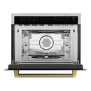 ZLINE Autograph 24-Inch Microwave Oven in Stainless Steel and Polished Gold Helix Handle (MWOZ-24-KG)