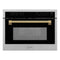 ZLINE Autograph 24-Inch Microwave Oven in Stainless Steel and Polished Gold Helix Handle (MWOZ-24-KG)