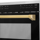 ZLINE Autograph Edition 24-Inch  Microwave Oven in Satin Stainless Steel with Gold Accents (MWOZ-24-SS-G)