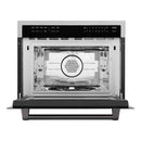 ZLINE Autograph Edition 24-Inch  Microwave Oven in Satin Stainless Steel with Matte Black Accents (MWOZ-24-SS-MB)