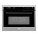 ZLINE Autograph Edition 24-Inch  Microwave Oven in Satin Stainless Steel with Matte Black Accents (MWOZ-24-SS-MB)