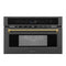 ZLINE Autograph 30-Inch Microwave Oven in Black Stainless Steel and Polished Gold Helix Handle (MWOZ-30-BS-KG)