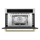 ZLINE Autograph 30-Inch Microwave Oven in Stainless Steel and Champagne Bronze Helix Handle (MWOZ-30-KCB)