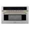 ZLINE Autograph 30-Inch Microwave Oven in Stainless Steel and Champagne Bronze Helix Handle (MWOZ-30-KCB)
