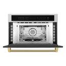 ZLINE Autograph 30-Inch Microwave Oven in Stainless Steel and Polished Gold Helix Handle (MWOZ-30-KG)