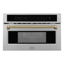 ZLINE Autograph 30-Inch Microwave Oven in Stainless Steel and Polished Gold Helix Handle (MWOZ-30-KG)