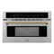 ZLINE Autograph 30-Inch Microwave Oven in Stainless Steel and Polished Gold Helix Handle (MWOZ-30-KG)