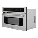 ZLINE Autograph 30-Inch Microwave Oven in Stainless Steel and Polished Nickel Helix Handle (MWOZ-30-KPN)