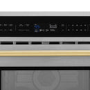 ZLINE Autograph Edition 2-Piece Appliance Package - 30-Inch Single Wall Oven with Self-Clean and 30-inch Built-In Microwave Oven in Satin Stainless Steel with Gold Trim