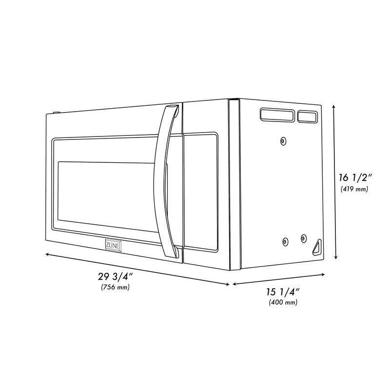 ZLINE Over the Range Microwave Oven in Stainless Steel (MWO-OTR-30)
