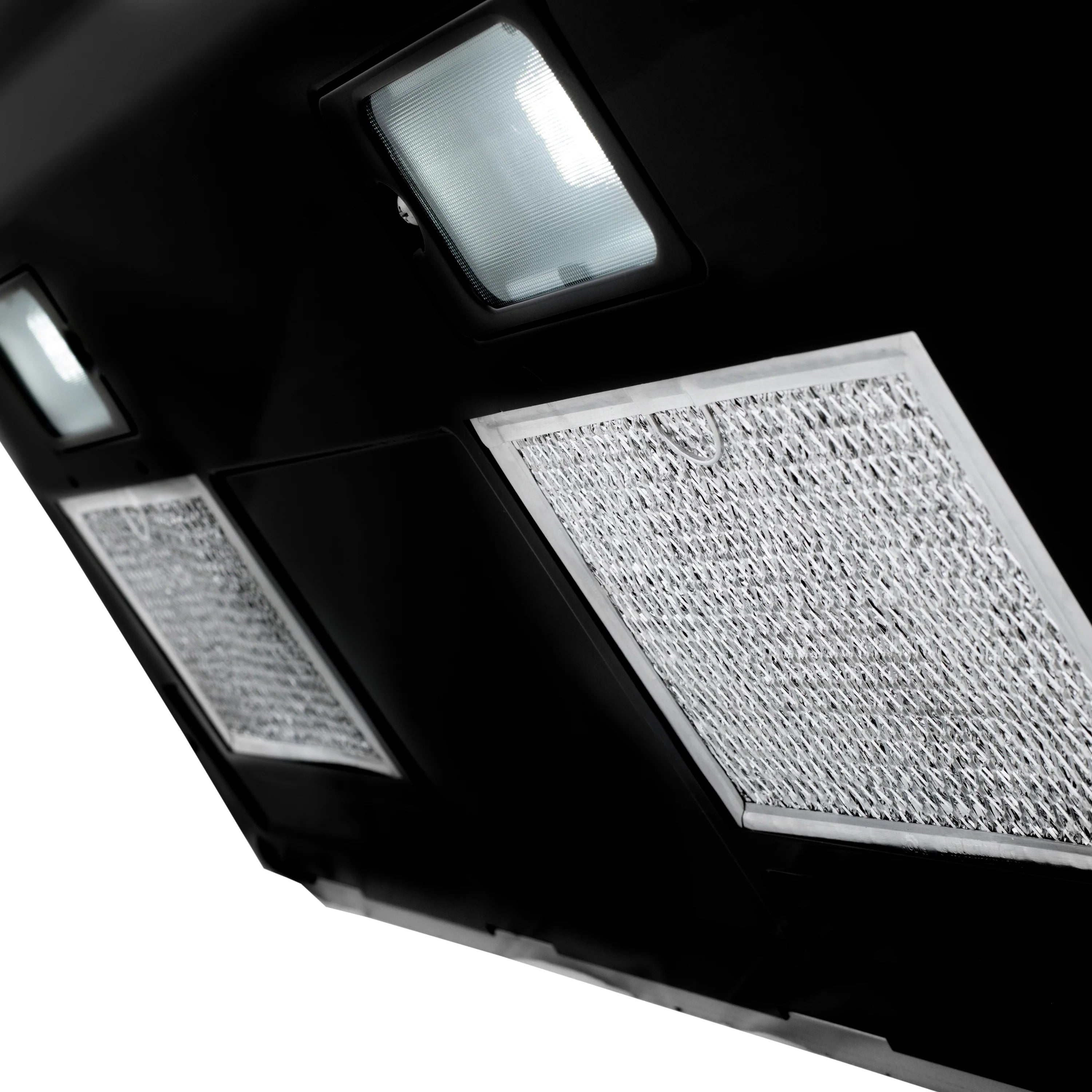 Over-the-range microwave vent filters and light panel in satin stainless steel