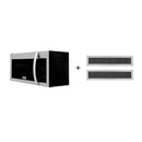 ZLINE 30-Inch 1.5 cu. ft. Over the Range Microwave in Stainless Steel with Modern Handle and Set of 2 Charcoal Filters (MWO-OTRCF-30)