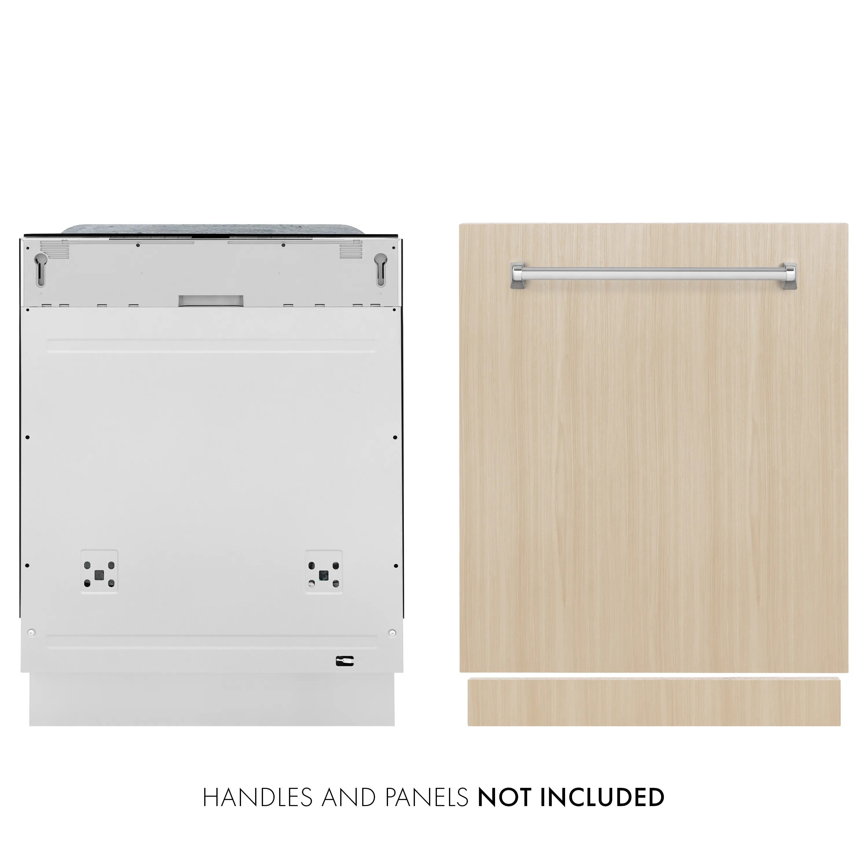 Dishwasher custom panel mounting parts with wood panel example; handles not included